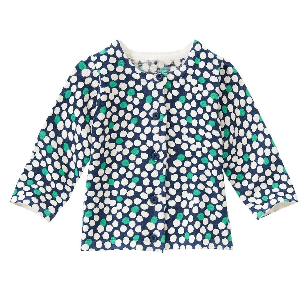 Gymboree‎ Baby Girl 3-6 M Teal Dot Cardigan Sweater